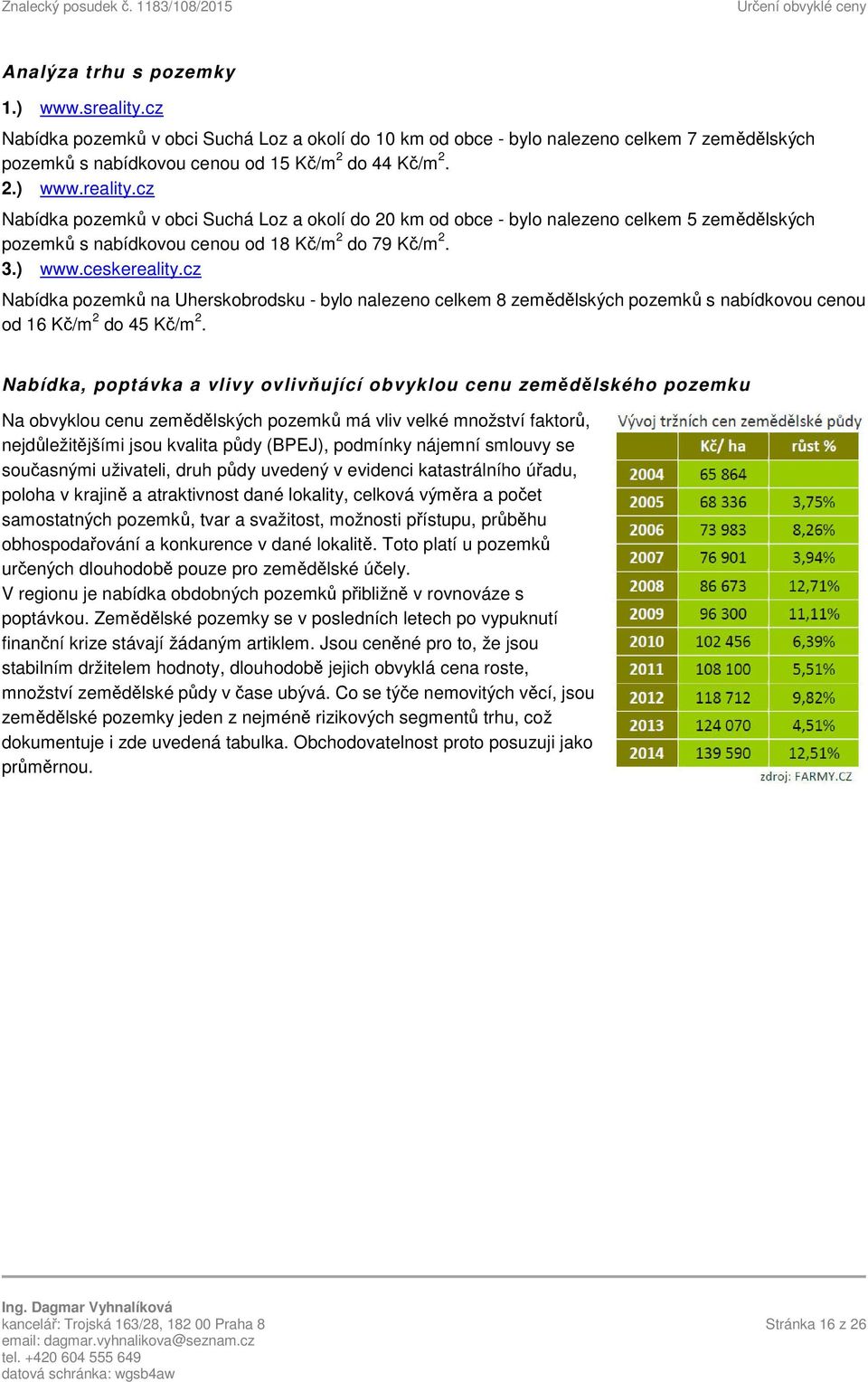 Nabídka, poptávka a vlivy ovlivňující obvyklou cenu zemědělského pozemku Na obvyklou cenu zemědělských pozemků má vliv velké množství faktorů, nejdůležitějšími jsou kvalita půdy (BPEJ), podmínky