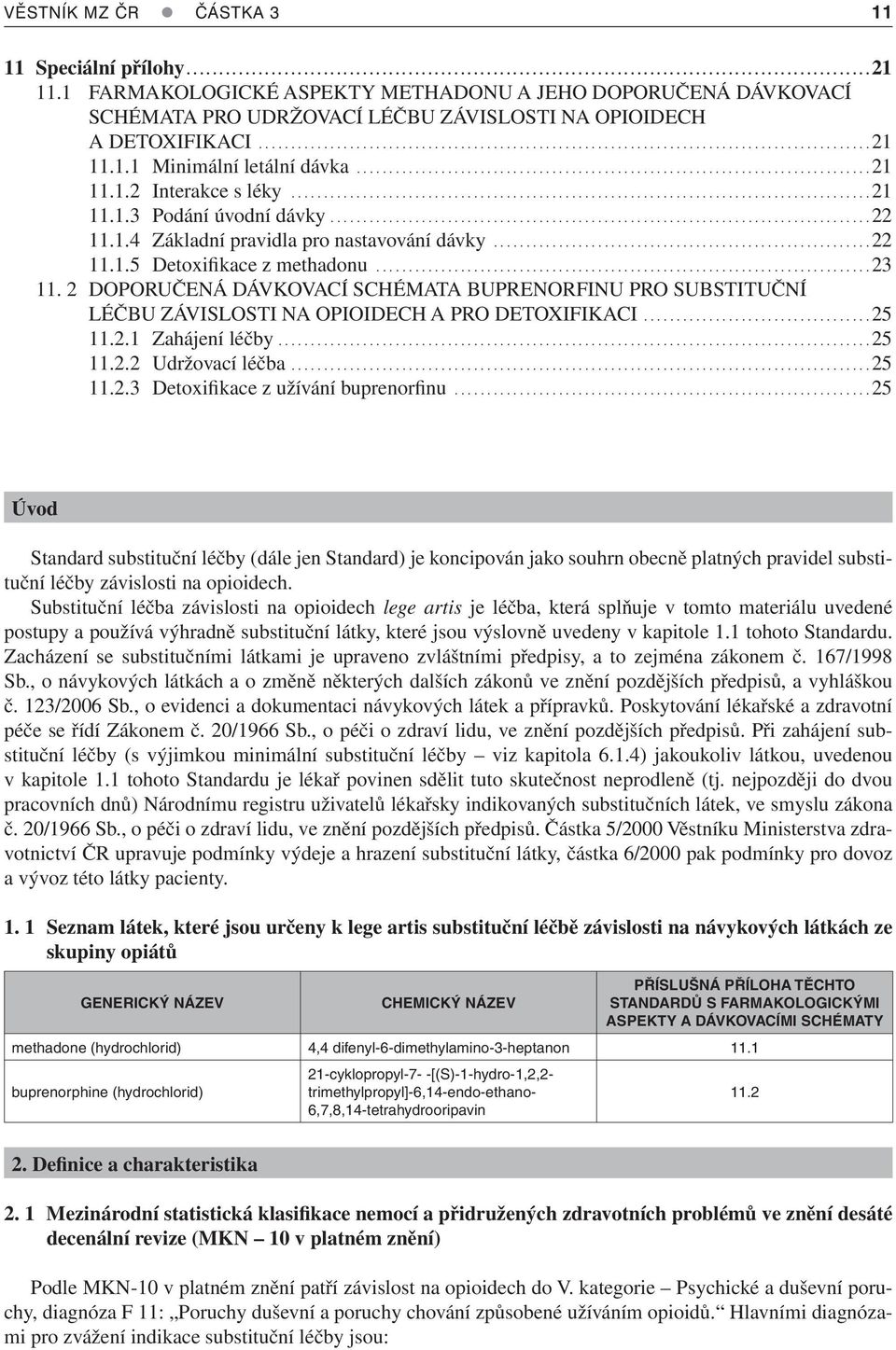 1.1 Minimální letální dávka...............................................................................21 11.1.2 Interakce s léky.........................................................................................21 11.1.3 Podání úvodní dávky.