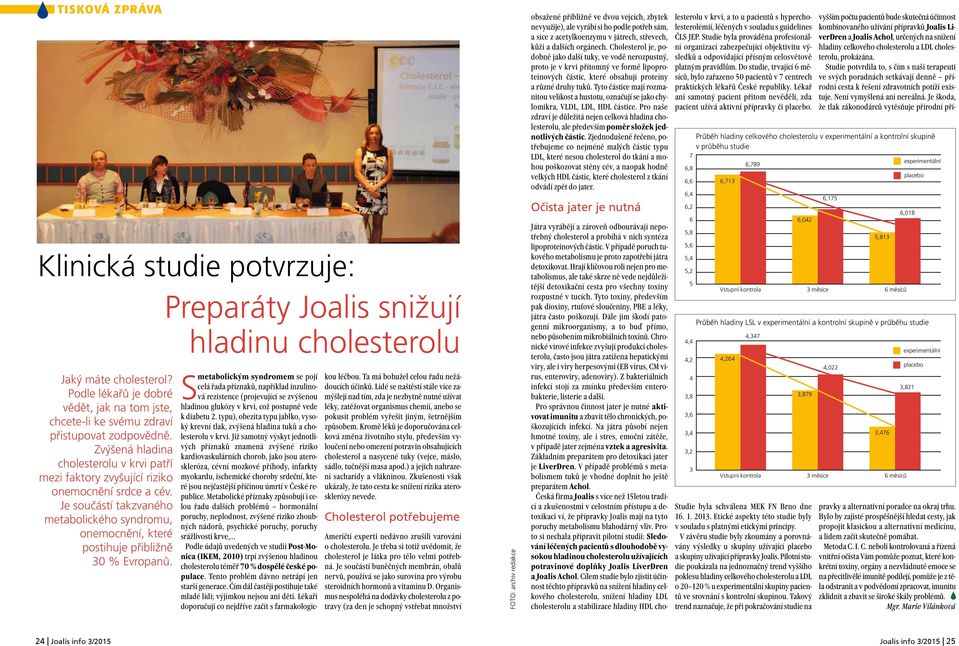 Výsledky studie přípravků Joalis LiverDren a Joalis Achol nám umožnily vstoupit do nové éry detoxikace, kdy můžeme o naší metodě hovořit jako o evidence-bad medicine (medicíně založené na důkazech),