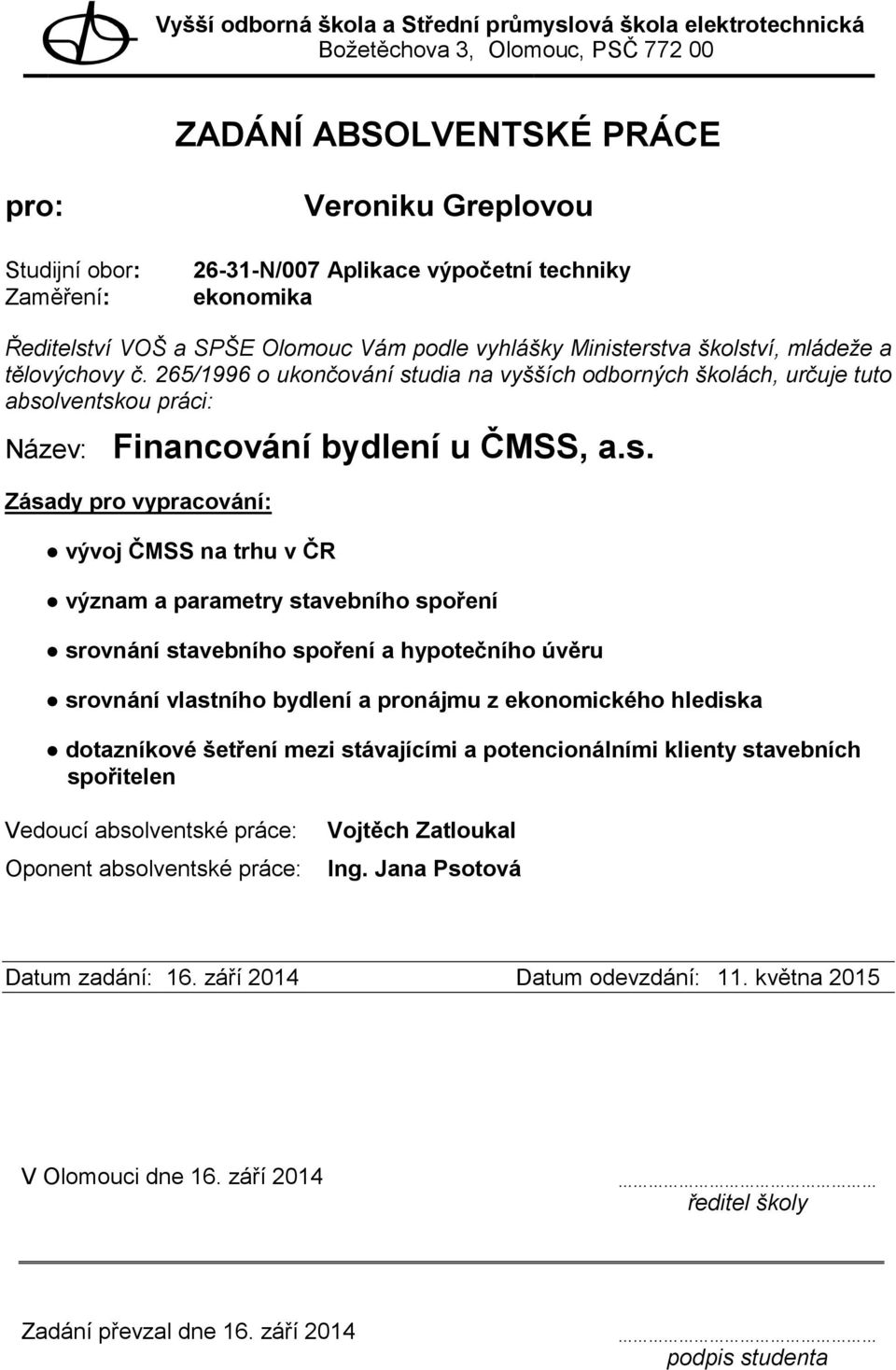 spoření a hypotečního úvěru srovnání vlastního bydlení a pronájmu z ekonomického