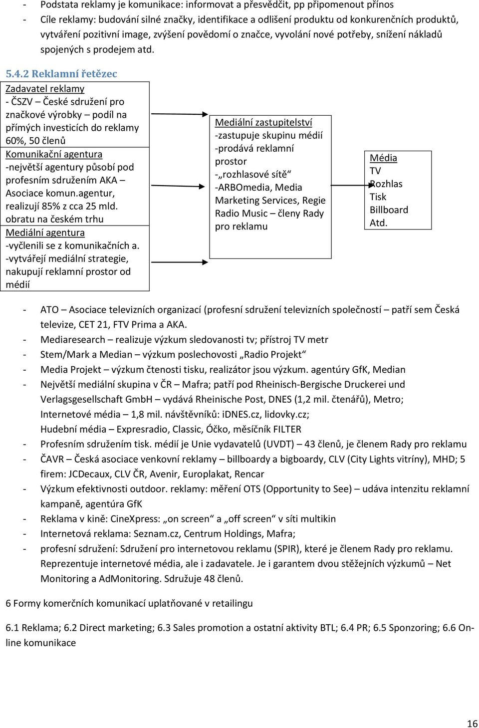 2 Reklamní řetězec Zadavatel reklamy - ČSZV České sdružení pro značkové výrobky podíl na přímých investicích do reklamy 60%, 50 členů Komunikační agentura -největší agentury působí pod profesním