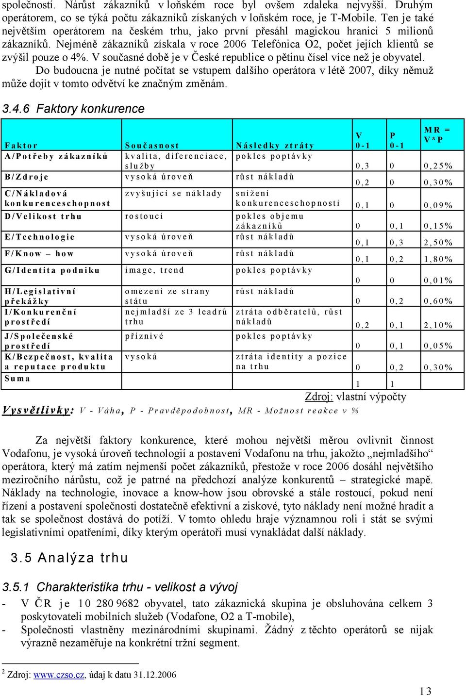 Nejméně zákazníků získala v roce 2006 Telefónica O2, počet jejích klientů se zvýšil pouze o 4%. V současné době je v České republice o pětinu čísel více než je obyvatel.