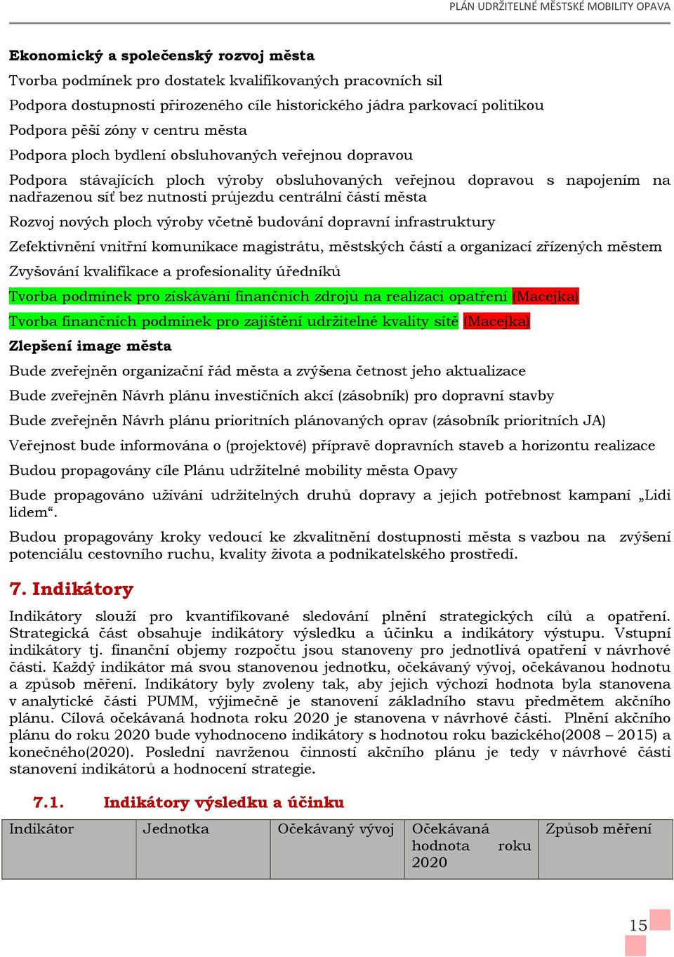 města Rozvoj nových ploch výroby včetně budování dopravní infrastruktury Zefektivnění vnitřní komunikace magistrátu, městských částí a organizací zřízených městem Zvyšování kvalifikace a