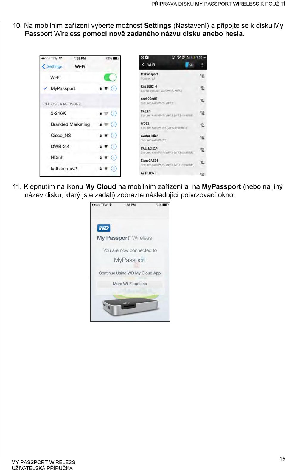 Passport Wireless pomocí nově zadaného názvu disku anebo hesla. 11.