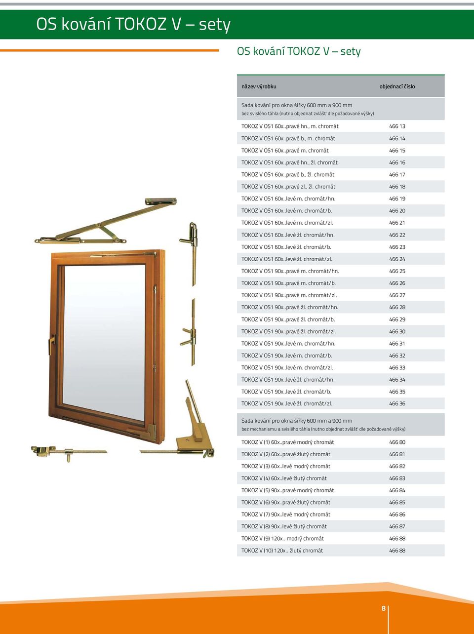 .pravé zl., žl. chromát 466 18 TOKOZ V OS1 60x..levé m. chromát/hn. 466 19 TOKOZ V OS1 60x..levé m. chromát/b. 466 20 TOKOZ V OS1 60x..levé m. chromát/zl. 466 21 TOKOZ V OS1 60x..levé žl. chromát/hn. 466 22 TOKOZ V OS1 60x.