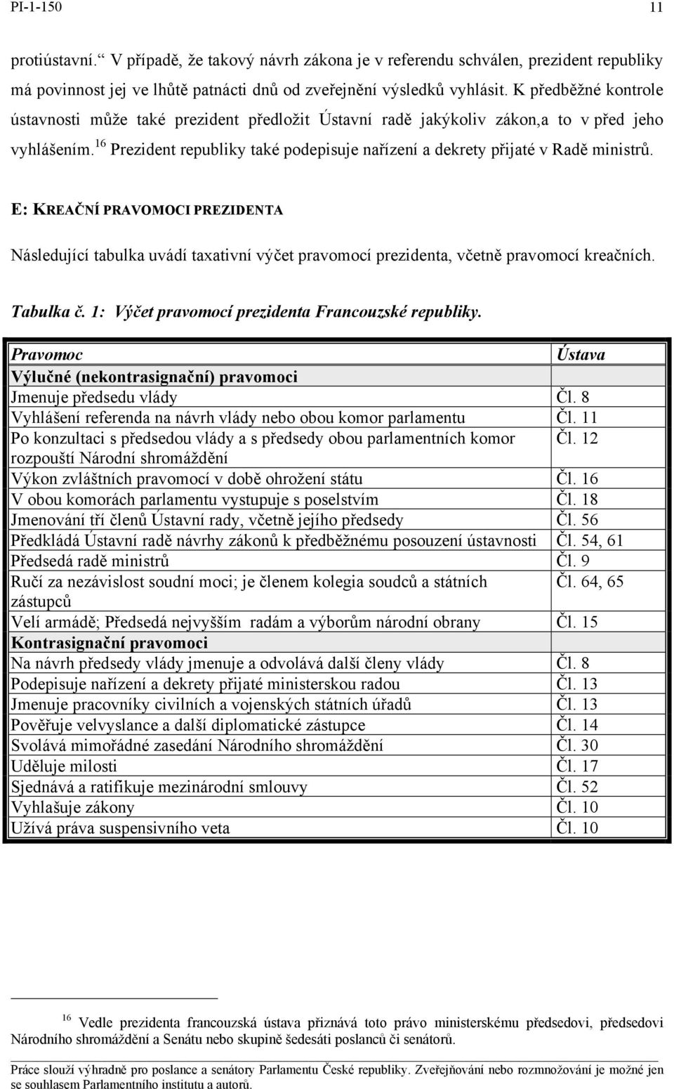 16 Prezident republiky také podepisuje nařízení a dekrety přijaté v Radě ministrů.