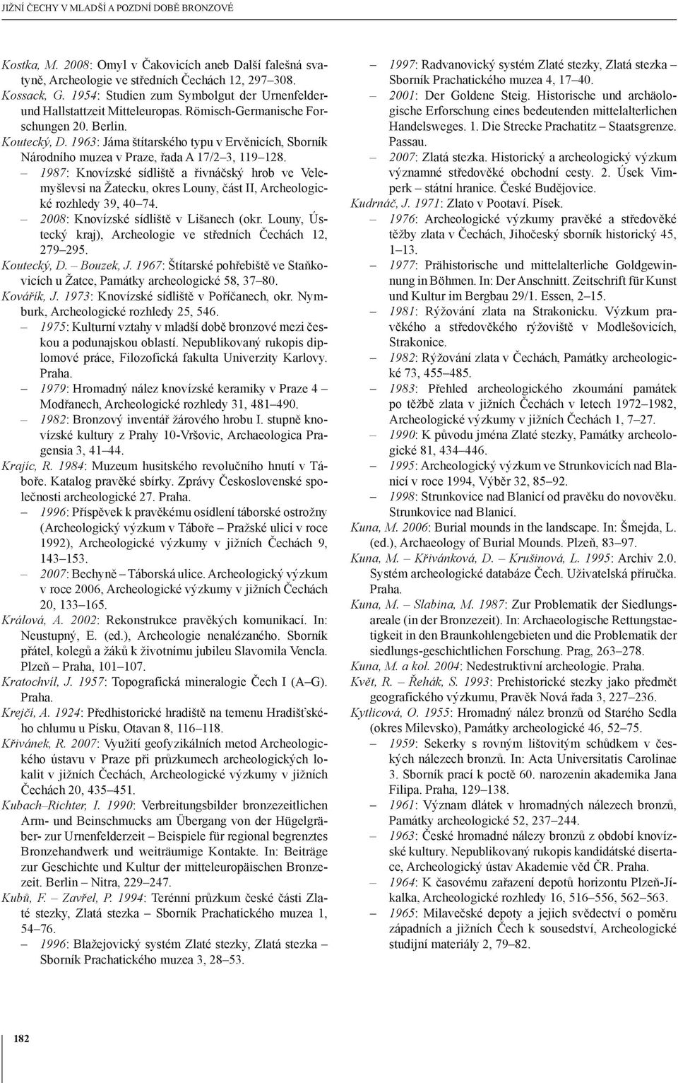 1963: Jáma štítarského typu v Ervěnicích, Sborník Národního muzea v Praze, řada A 17/2 3, 119 128.