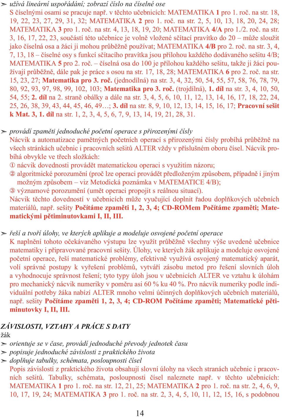 roč. na str. 3, 4, 7, 13, 18 číselné osy s funkcí sčítacího pravítka jsou přílohou každého dodávaného sešitu 4/B; MATEMATIKA 5 pro 2. roč.