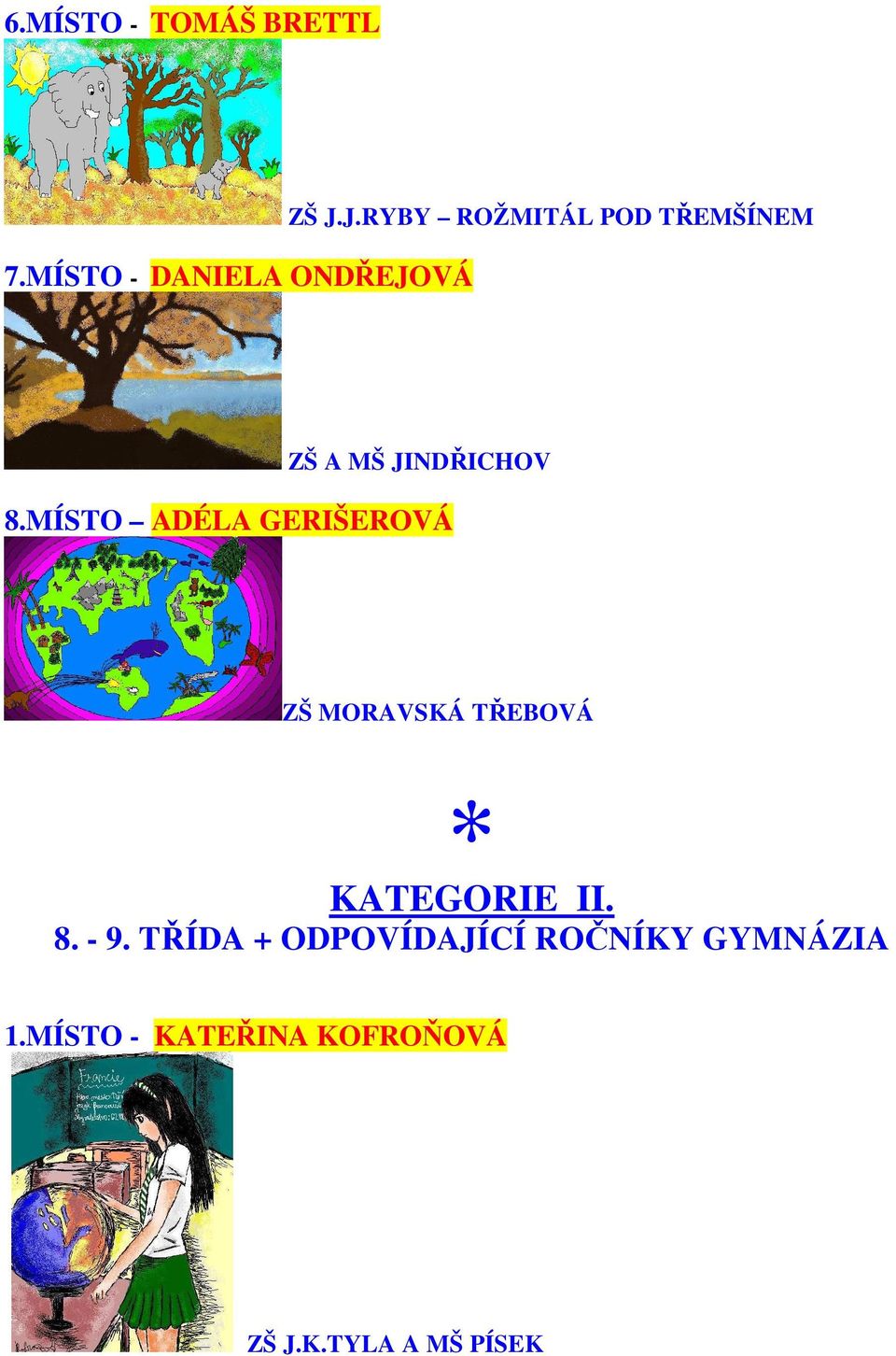 MÍSTO ADÉLA GERIŠEROVÁ ZŠ MORAVSKÁ TŘEBOVÁ KATEGORIE II. 8. - 9.