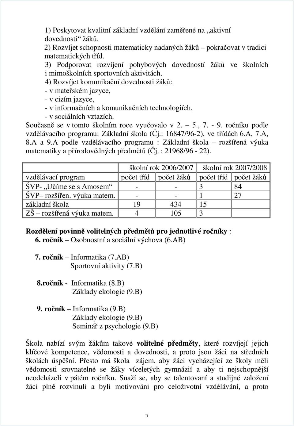 4) Rozvíjet komunikační dovednosti žáků: - v mateřském jazyce, - v cizím jazyce, - v informačních a komunikačních technologiích, - v sociálních vztazích.