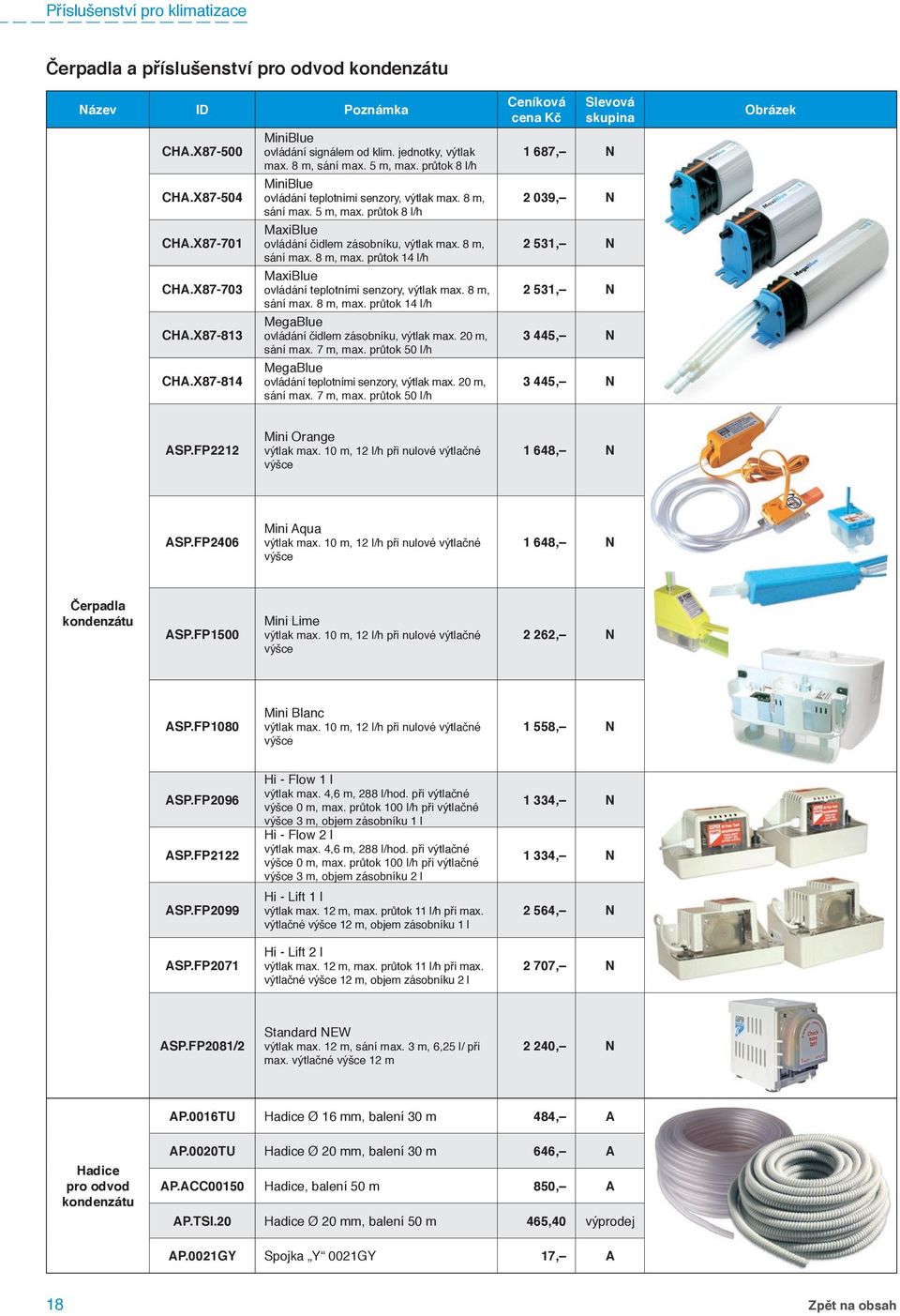 8 m, sání max. 8 m, max. průtok 14 l/h MaxiBlue ovládání teplotními senzory, výtlak max. 8 m, sání max. 8 m, max. průtok 14 l/h MegaBlue ovládání čidlem zásobníku, výtlak max. 20 m, sání max.