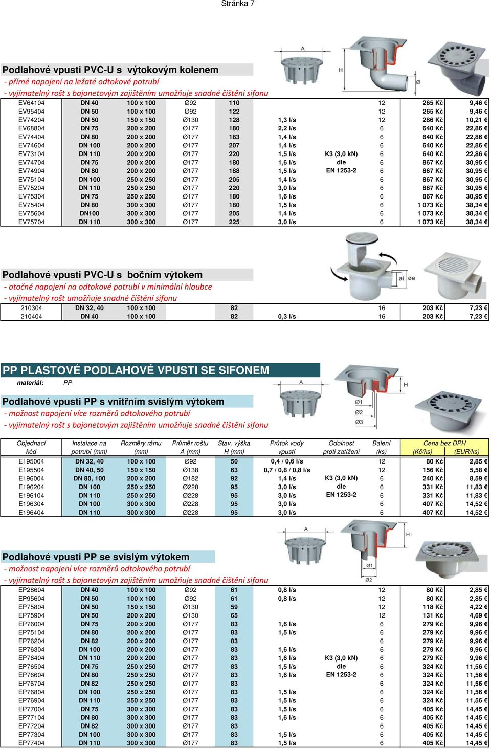 l/s 6 640 Kč 22,86 EV73104 DN 110 200 x 200 Ø177 220 1,5 l/s 6 640 Kč 22,86 EV74704 DN 75 200 x 200 Ø177 180 1,6 l/s 6 867 Kč 30,95 EV74904 DN 80 200 x 200 Ø177 188 1,5 l/s 6 867 Kč 30,95 EV75104 DN