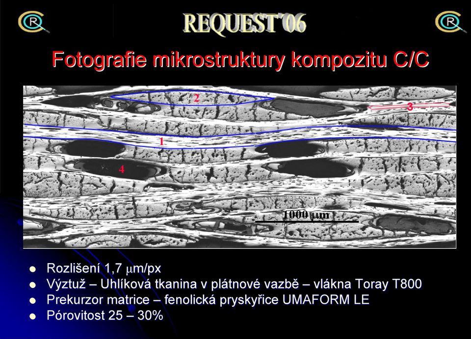 plátnov tnové vazbě vlákna Toray T800 Prekurzor