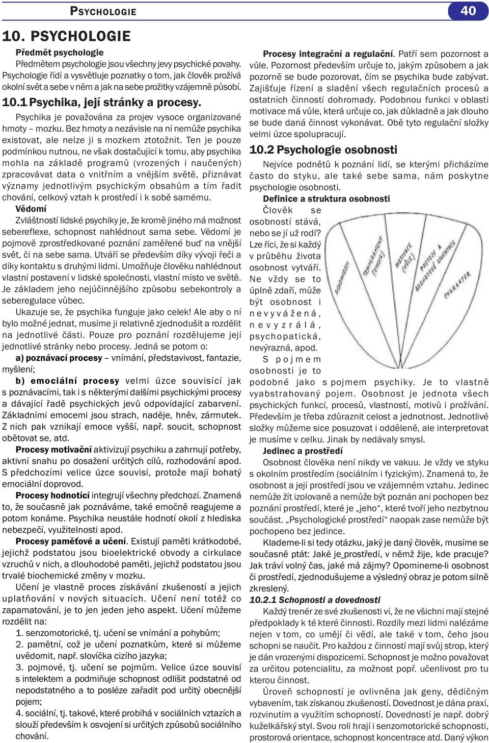 Psychika je považována za projev vysoce organizované hmoty mozku. Bez hmoty a nezávisle na ní nemůže psychika existovat, ale nelze ji s mozkem ztotožnit.