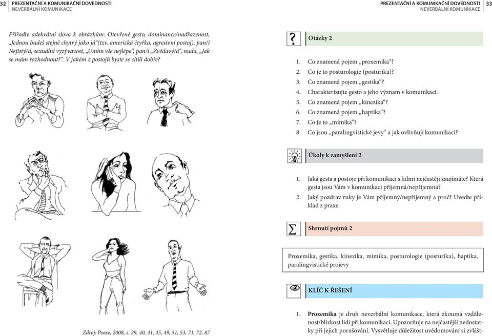 Co znamená pojem proxemika? 2. Co je to posturologie (posturika)? 3. Co znamená pojem gestika? 4. Charakterizujte gesto a jeho význam v komunikaci. 5. Co znamená pojem kinezika? 6.