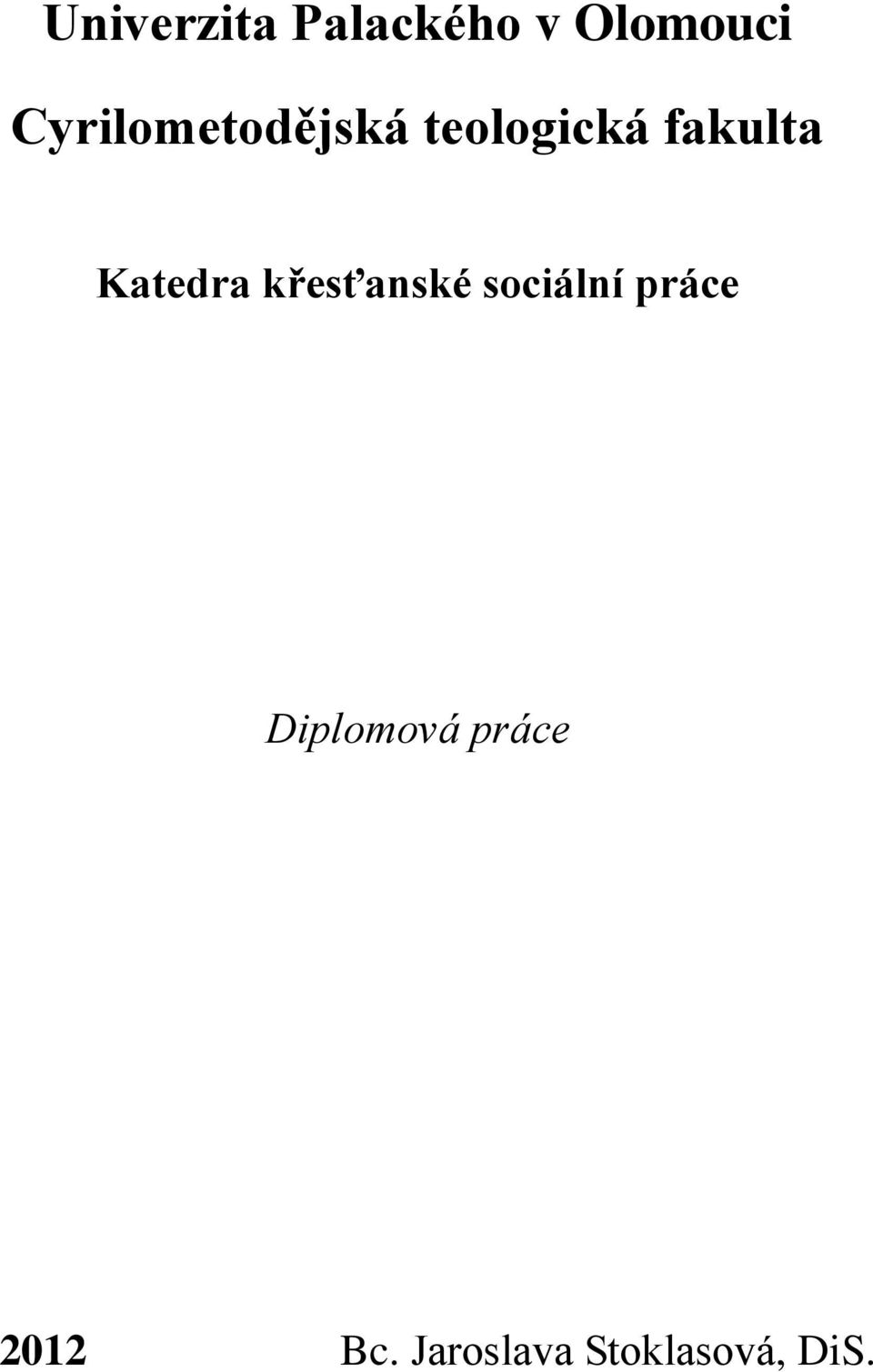 Katedra křesťanské sociální práce