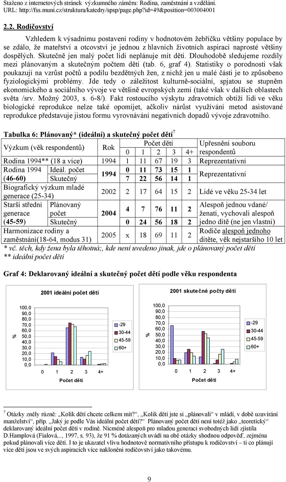 Statistiky o porodnosti však poukazují na vzrůst počtů a podílu bezdětných žen, z nichž jen u malé části je to způsobeno fyziologickými problémy.