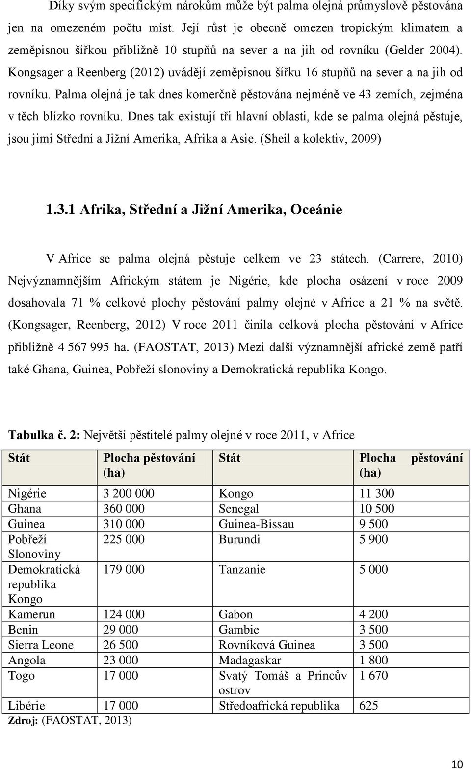 Kongsager a Reenberg (2012) uvádějí zeměpisnou šířku 16 stupňů na sever a na jih od rovníku. Palma olejná je tak dnes komerčně pěstována nejméně ve 43 zemích, zejména v těch blízko rovníku.