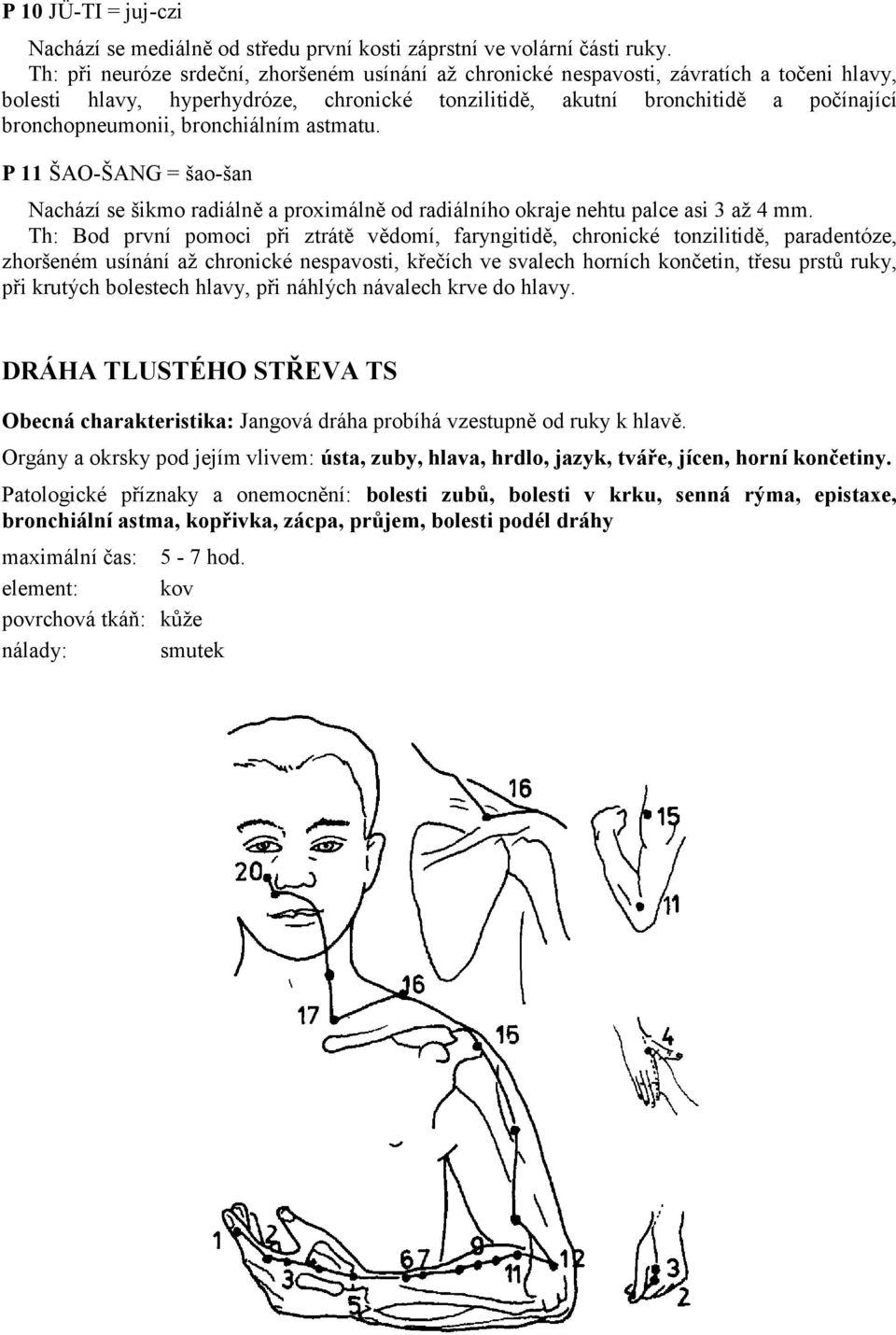 bronchiálním astmatu. P 11 ŠAO-ŠANG = šao-šan Nachází se šikmo radiálně a proximálně od radiálního okraje nehtu palce asi 3 až 4 mm.