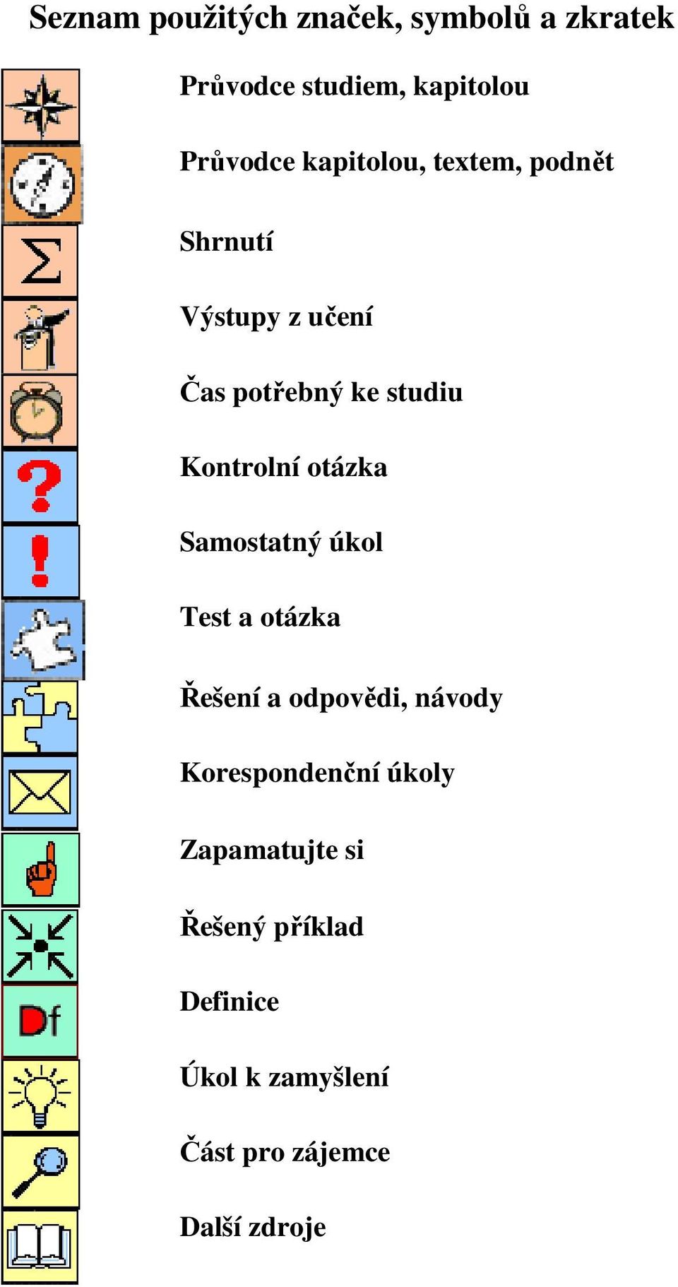 otázka Samostatný úkol Test a otázka Řešení a odpovědi, návody Korespondenční