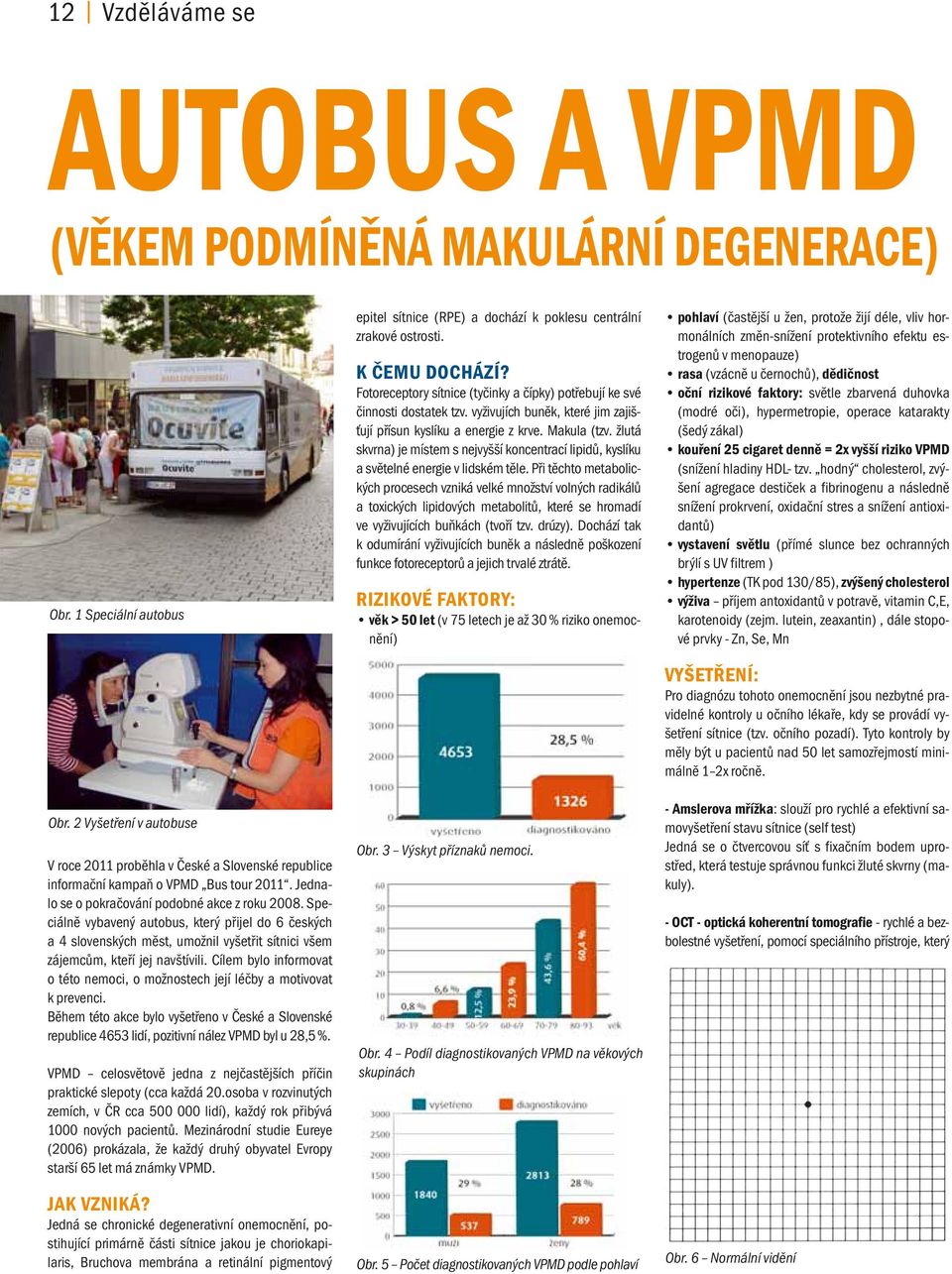 Speciálně vybavený autobus, který přijel do 6 českých a 4 slovenských měst, umožnil vyšetřit sítnici všem zájemcům, kteří jej navštívili.