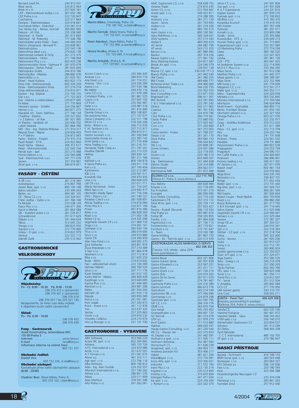 .. 284 892 065 Elekom - Jiří Vild............... 235 358 080 Elektrikář - K. Pavlík............ 281 913 683 Elektrikář - M. Poborský......... 777 308 780 Elektrikářské práce Kilián - Švarc.