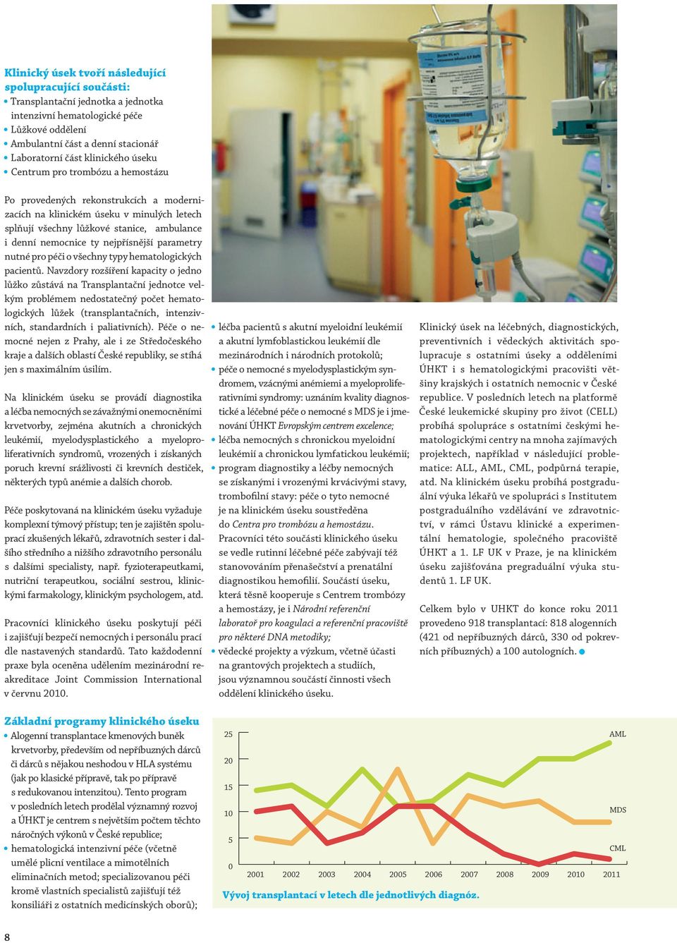 nejpřísnější parametry nutné pro péči o všechny typy hematologických pacientů.