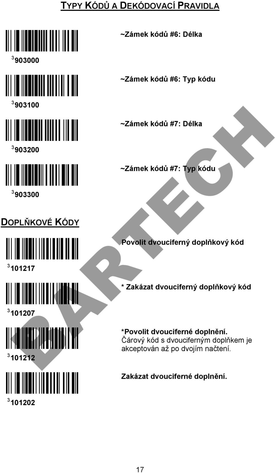 ~Zámek kódů #7: Typ kódu DOPLŇKOVÉ KÓDY µ *,1N 3 101217 µ *,' 3 101207 µ *,,5 3 101212 µ *,"j 3 101202 Povolit