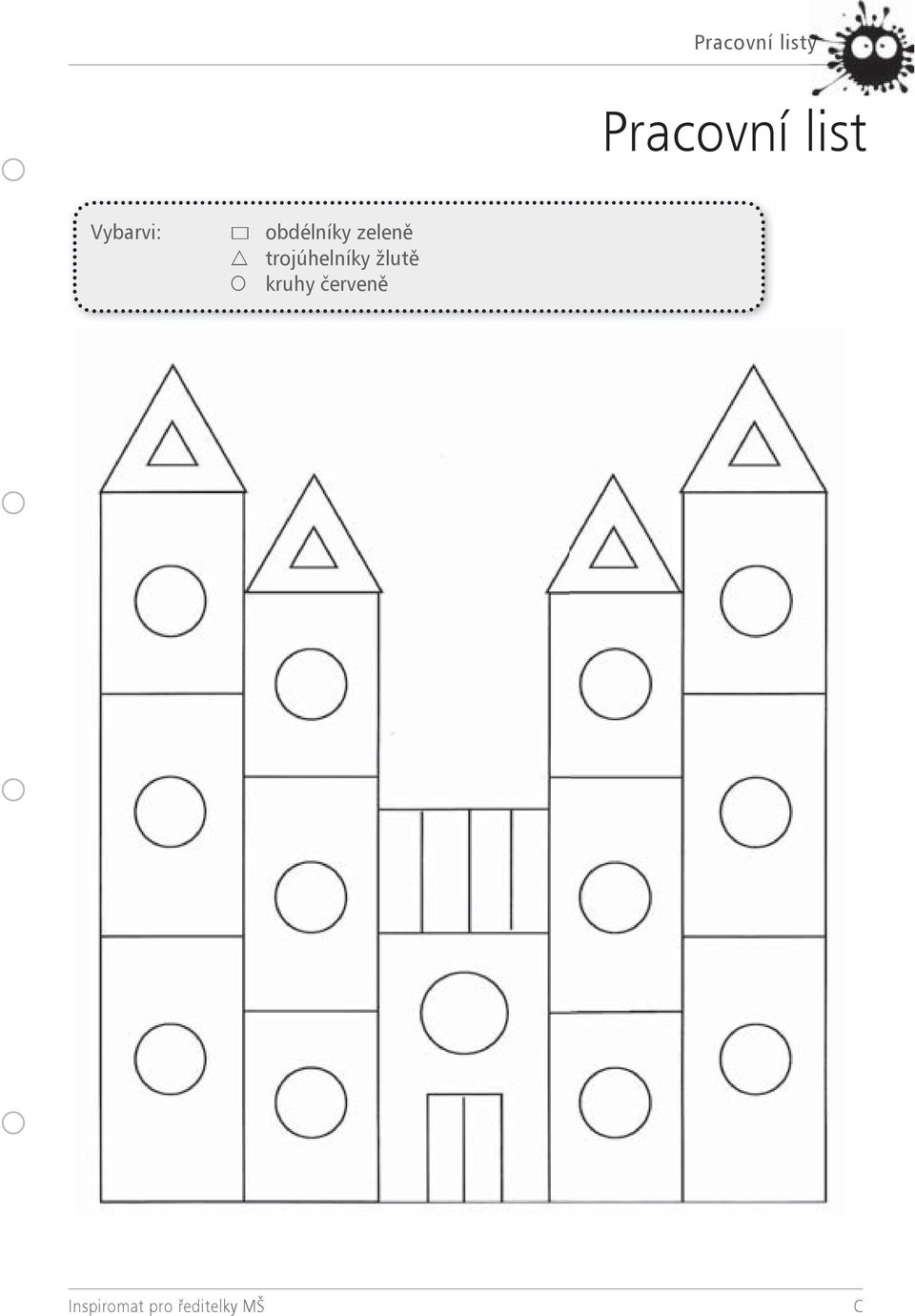 trojúhelníky žlutě kruhy