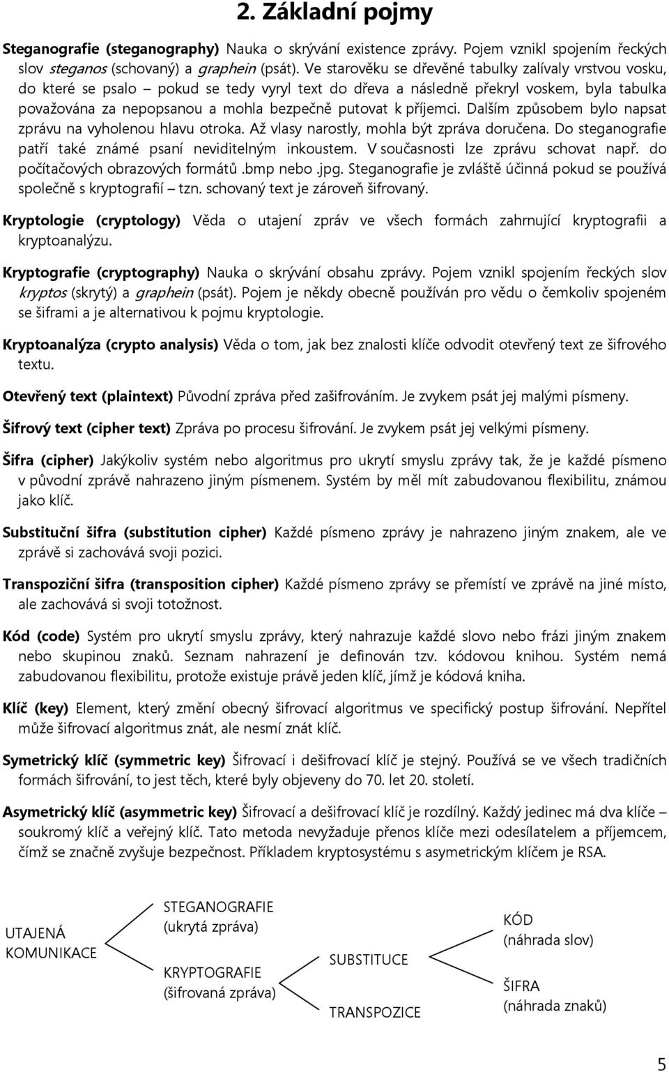 příjemci. Dalším způsobem bylo napsat zprávu na vyholenou hlavu otroka. Až vlasy narostly, mohla být zpráva doručena. Do steganografie patří také známé psaní neviditelným inkoustem.