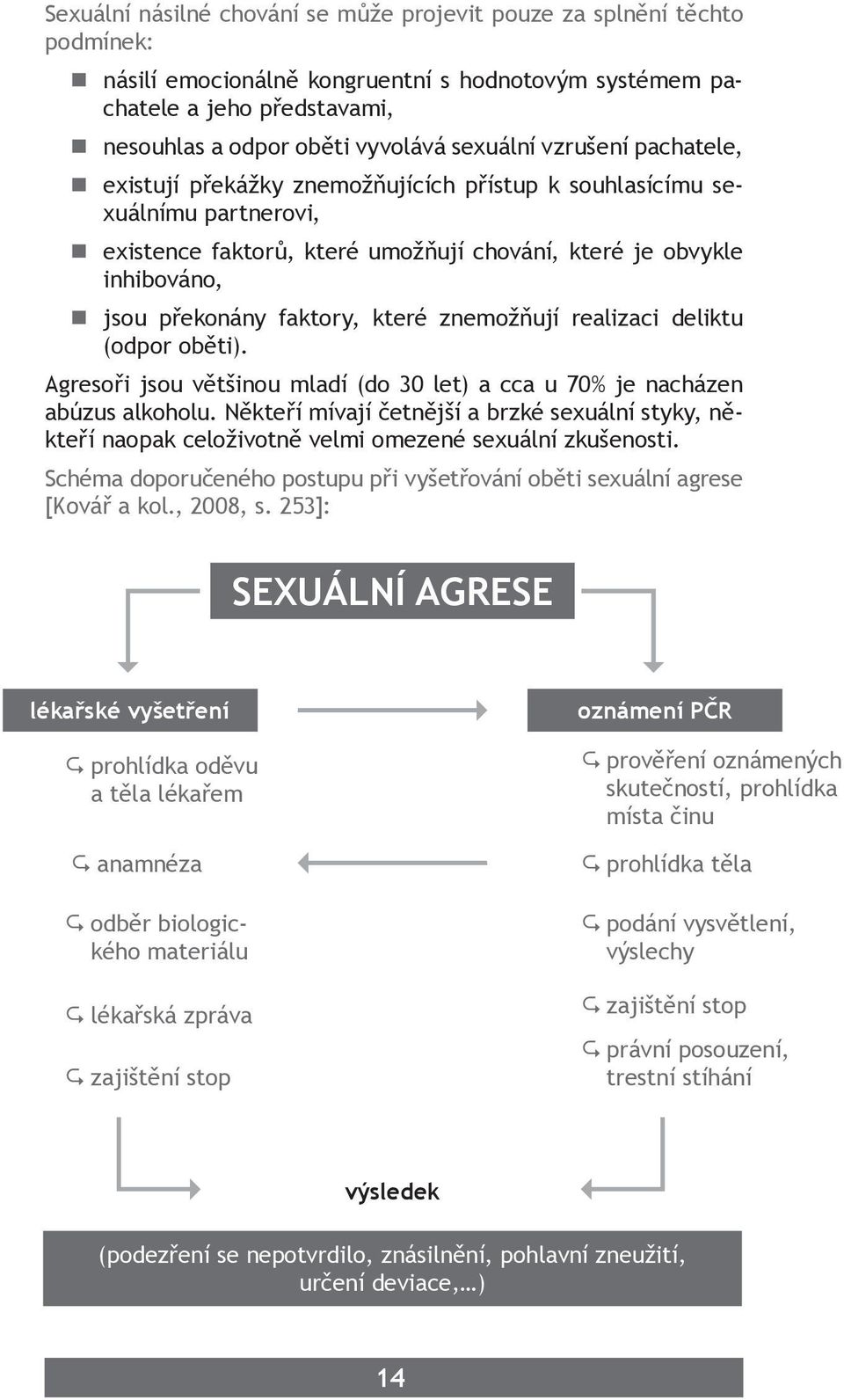 faktory, které znemožňují realizaci deliktu (odpor oběti). Agresoři jsou většinou mladí (do 30 let) a cca u 70% je nacházen abúzus alkoholu.