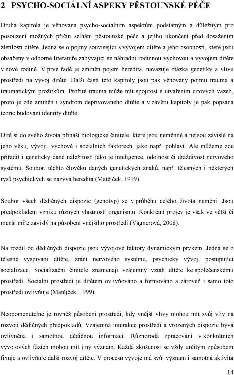 Jedná se o pojmy související s vývojem dítěte a jeho osobnosti, které jsou obsaženy v odborné literatuře zabývající se náhradní rodinnou výchovou a vývojem dítěte v nové rodině.