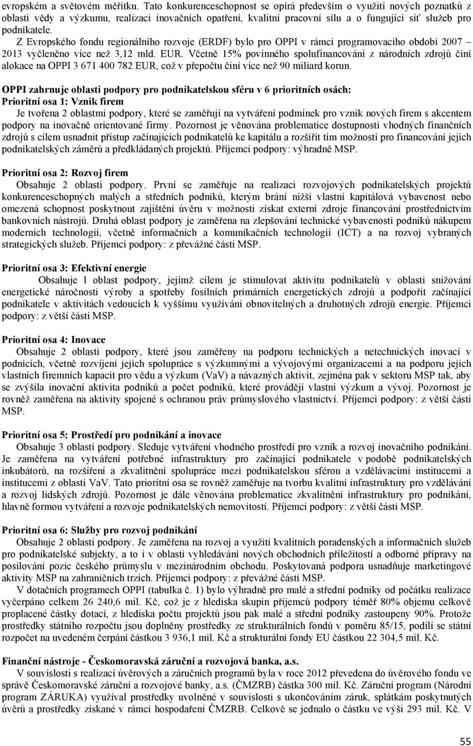 Z Evropského fondu regionálního rozvoje (ERDF) bylo pro OPPI v rámci programovacího období 2007 2013 vyčleněno více než 3,12 mld. EUR.