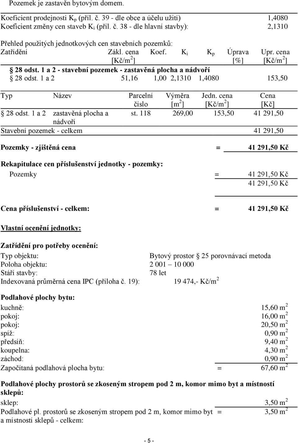 1 a 2 51,16 1,00 2,1310 1,4080 153,50 Typ Název Parcelní číslo Výměra [m 2 ] Jedn. cena [Kč/m 2 ] Cena [Kč] 28 odst. 1 a 2 zastavěná plocha a st.