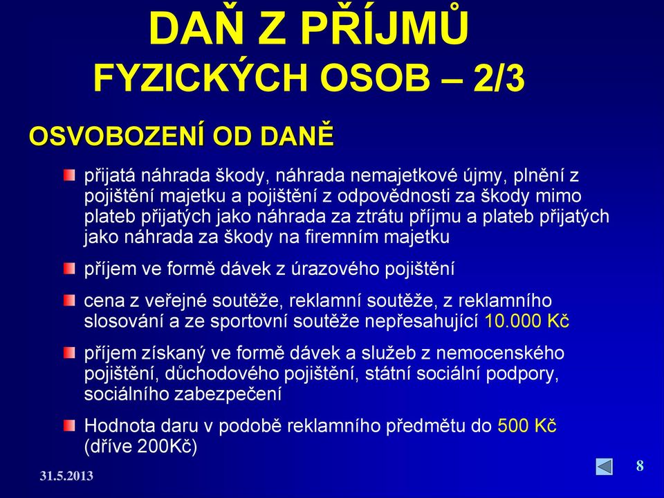 pojištění cena z veřejné soutěže, reklamní soutěže, z reklamního slosování a ze sportovní soutěže nepřesahující 10.