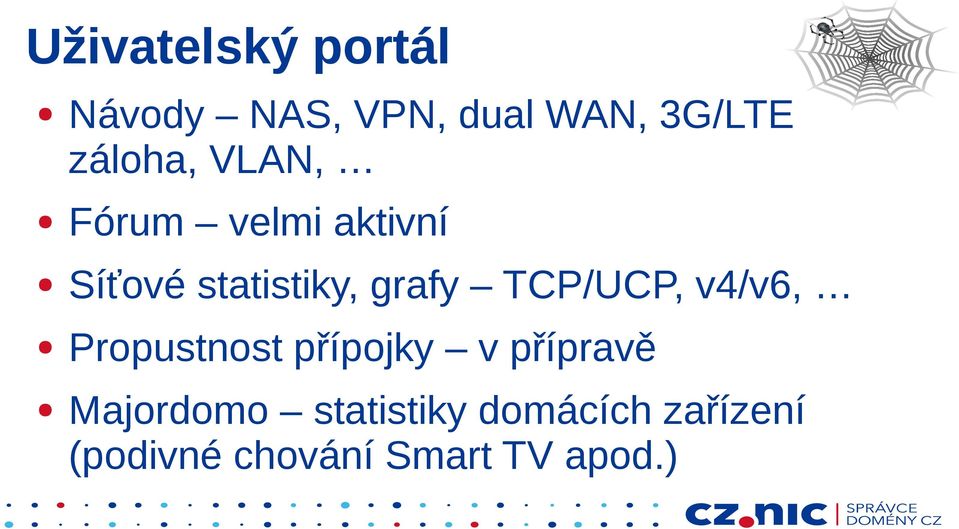 grafy TCP/UCP, v4/v6, Propustnost přípojky v přípravě