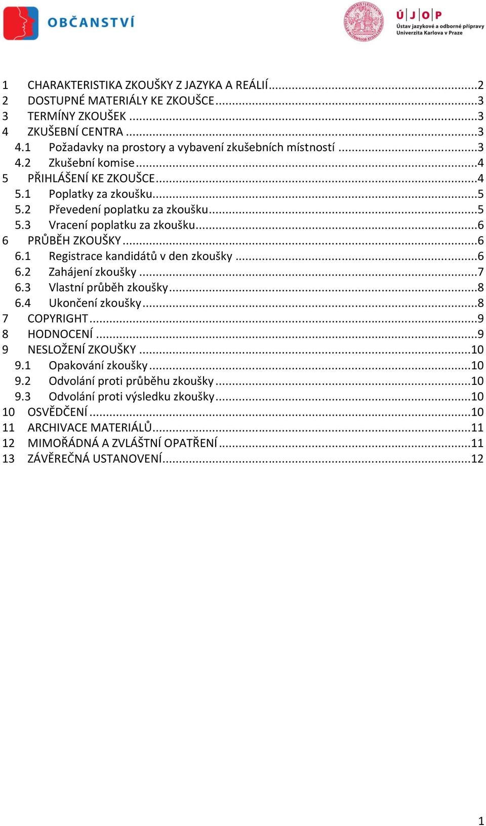 ..6 6.2 Zahájení zkoušky...7 6.3 Vlastní průběh zkoušky...8 6.4 Ukončení zkoušky...8 7 COPYRIGHT...9 8 HODNOCENÍ...9 9 NESLOŽENÍ ZKOUŠKY...10 9.1 Opakování zkoušky...10 9.2 Odvolání proti průběhu zkoušky.