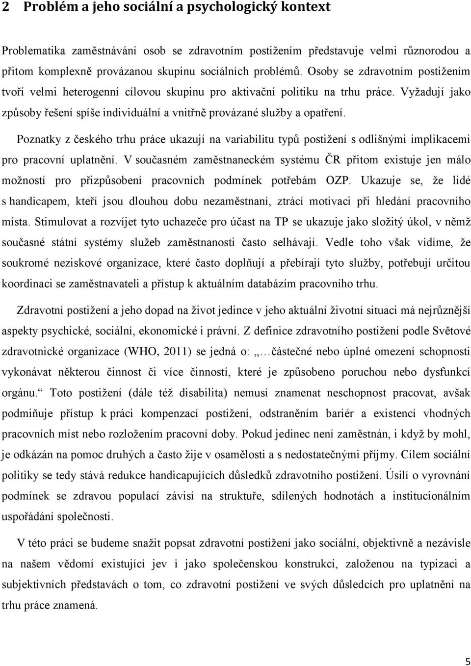 Poznatky z českého trhu práce ukazují na variabilitu typů postižení s odlišnými implikacemi pro pracovní uplatnění.