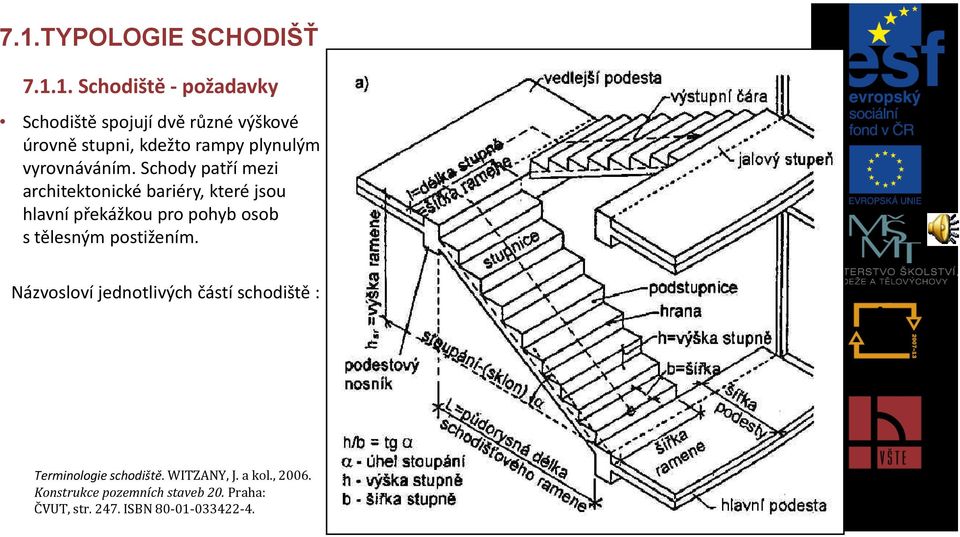 Schody patří mezi architektonické bariéry, které jsou hlavní překážkou pro pohyb osob s tělesným