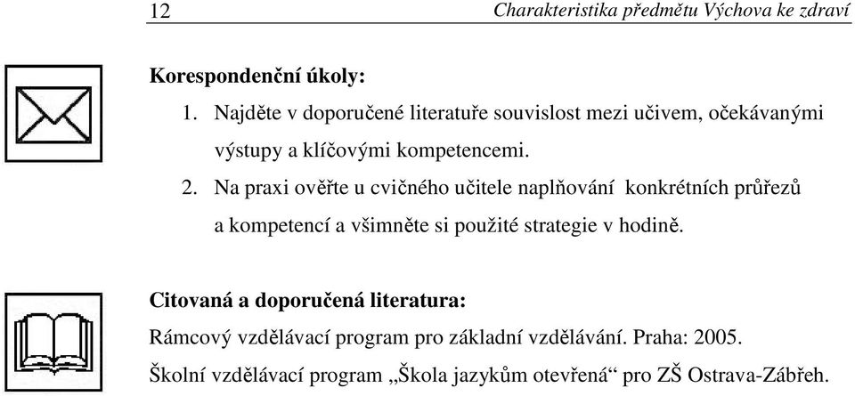 Na praxi ověřte u cvičného učitele naplňování konkrétních průřezů a kompetencí a všimněte si použité strategie v