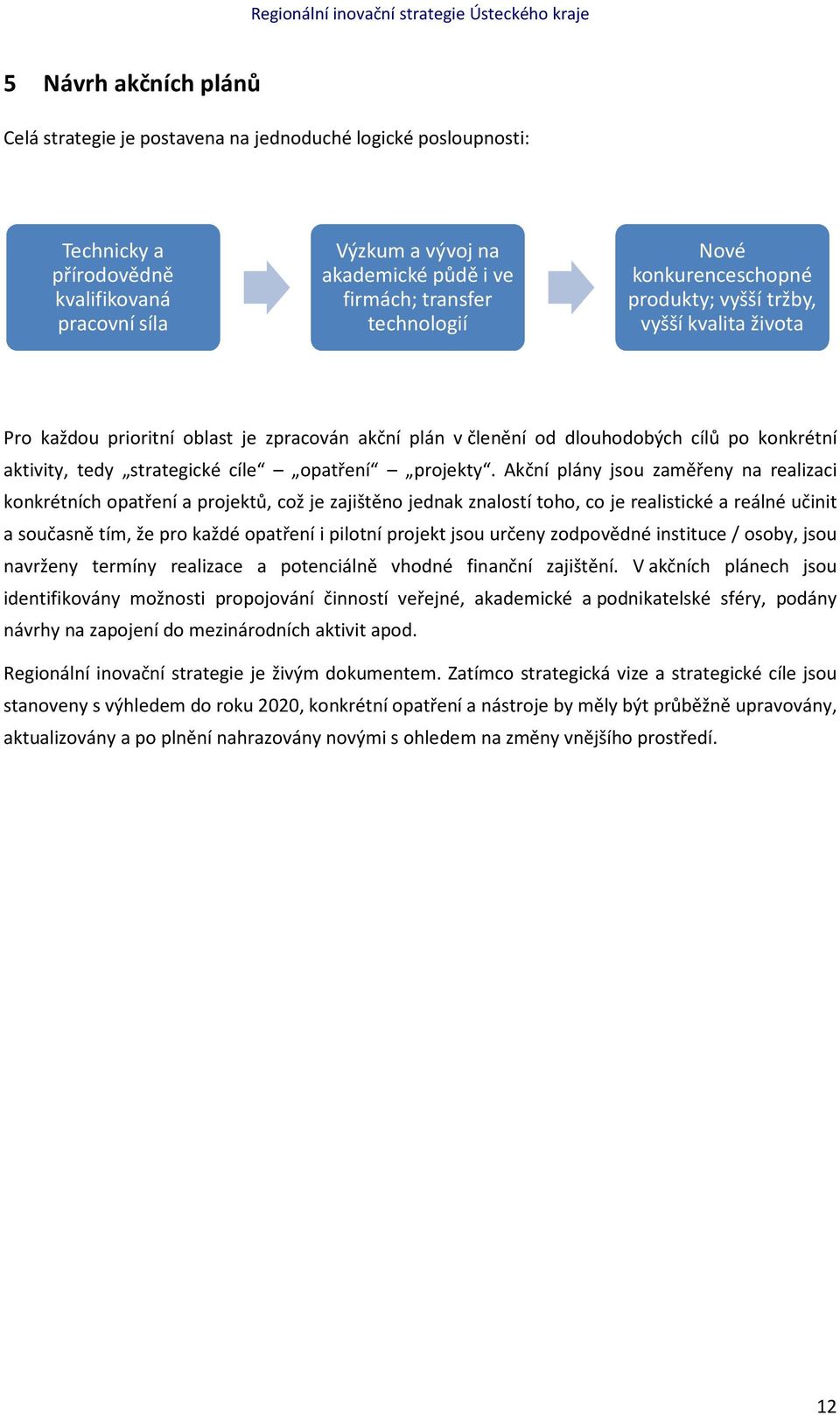 cílů po konkrétní aktivity, tedy strategické cíle opatření projekty.