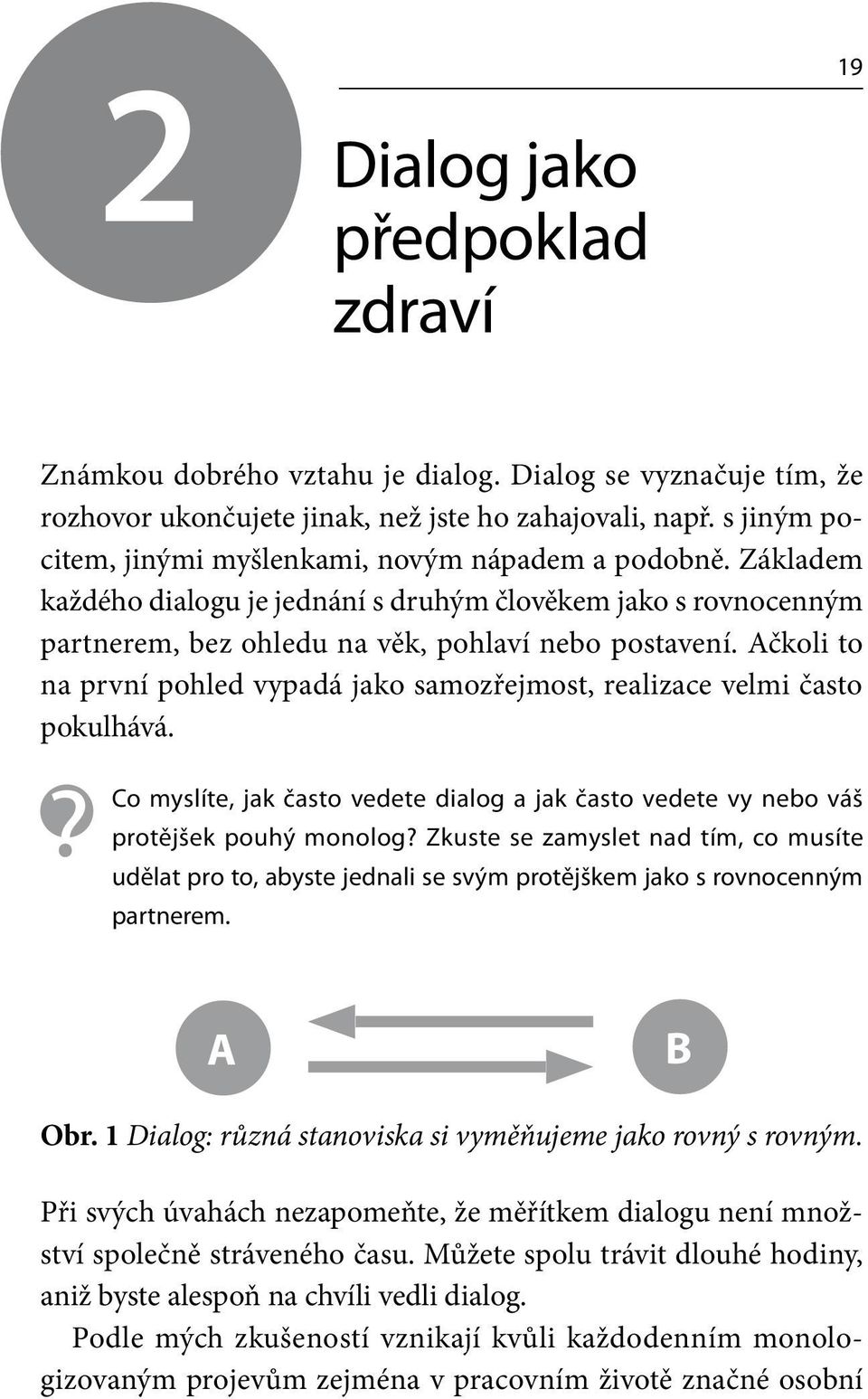 Ačkoli to na první pohled vypadá jako samozřejmost, realizace velmi často pokulhává. Co myslíte, jak často vedete dialog a jak často vedete vy nebo váš protějšek pouhý monolog?