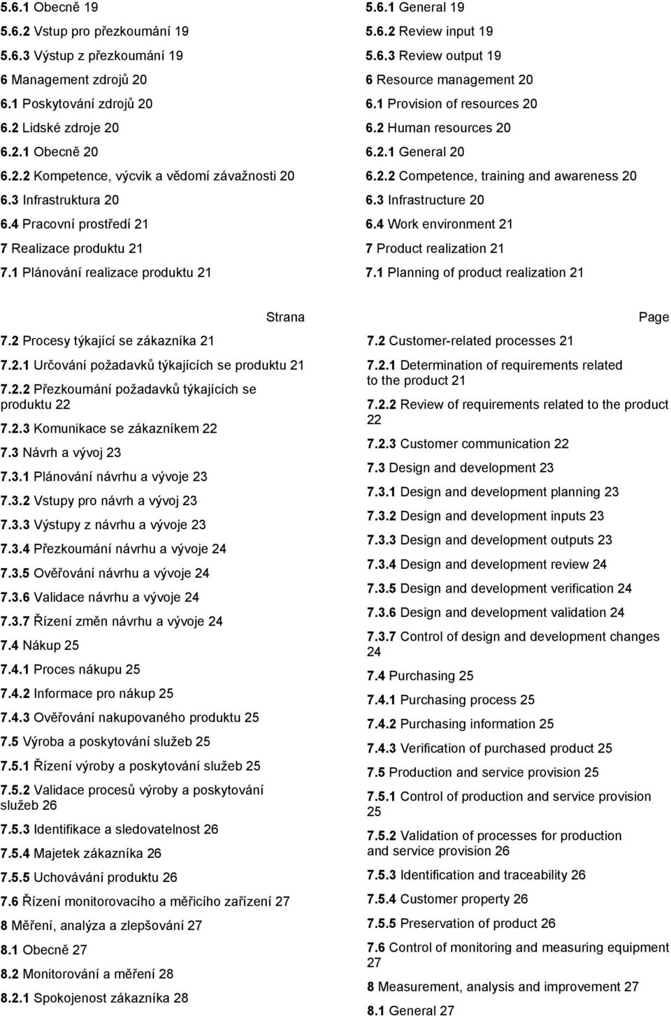 1 Provision of resources 20 6.2 Human resources 20 6.2.1 General 20 6.2.2 Competence, training and awareness 20 6.3 Infrastructure 20 6.4 Work environment 21 7 Product realization 21 7.