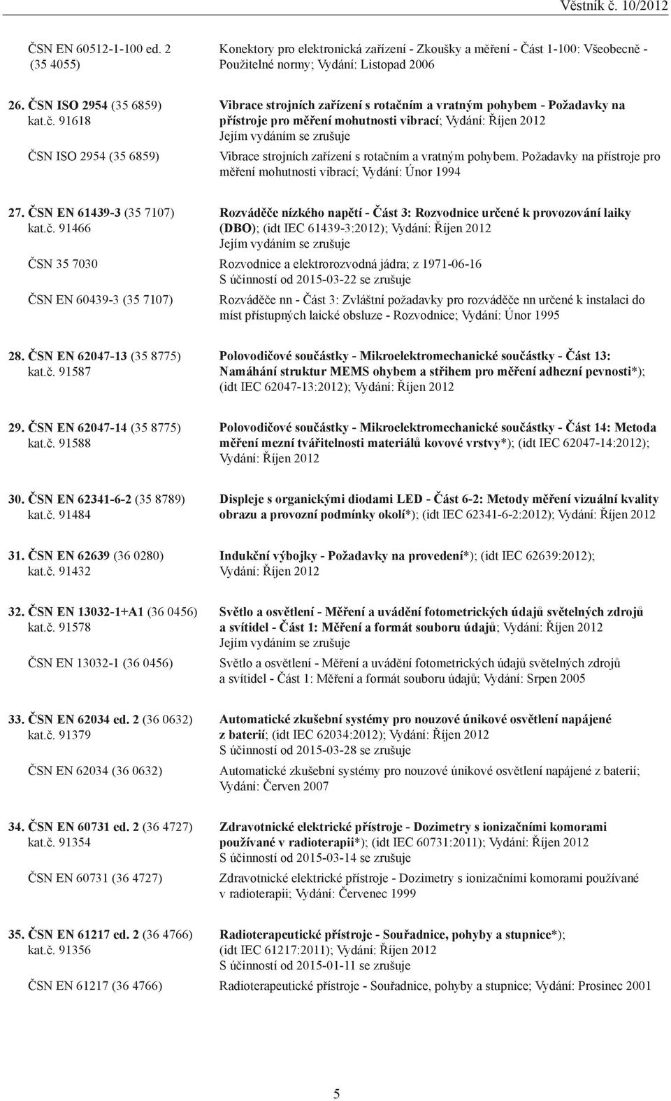 vratným pohybem. Požadavky na přístroje pro měření mohutnosti vibrací; Vydání: Únor 1994 27. ČSN EN 61439-3 (35 7107) kat.č.