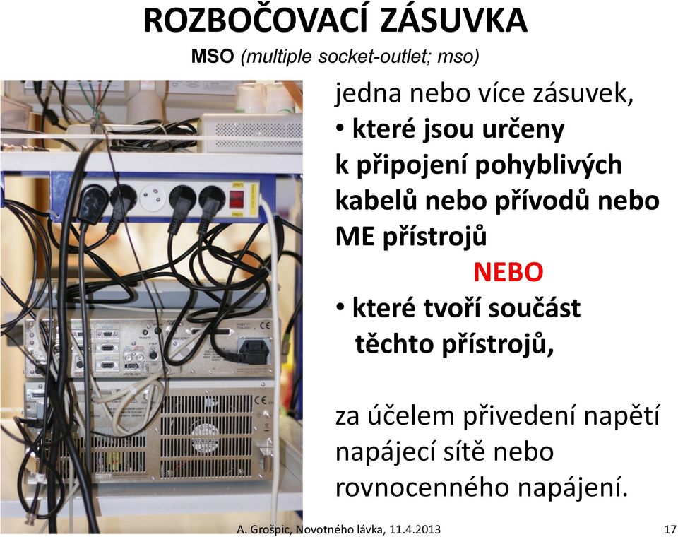 ME přístrojů NEBO které tvoří součást těchto přístrojů, za účelem přivedení