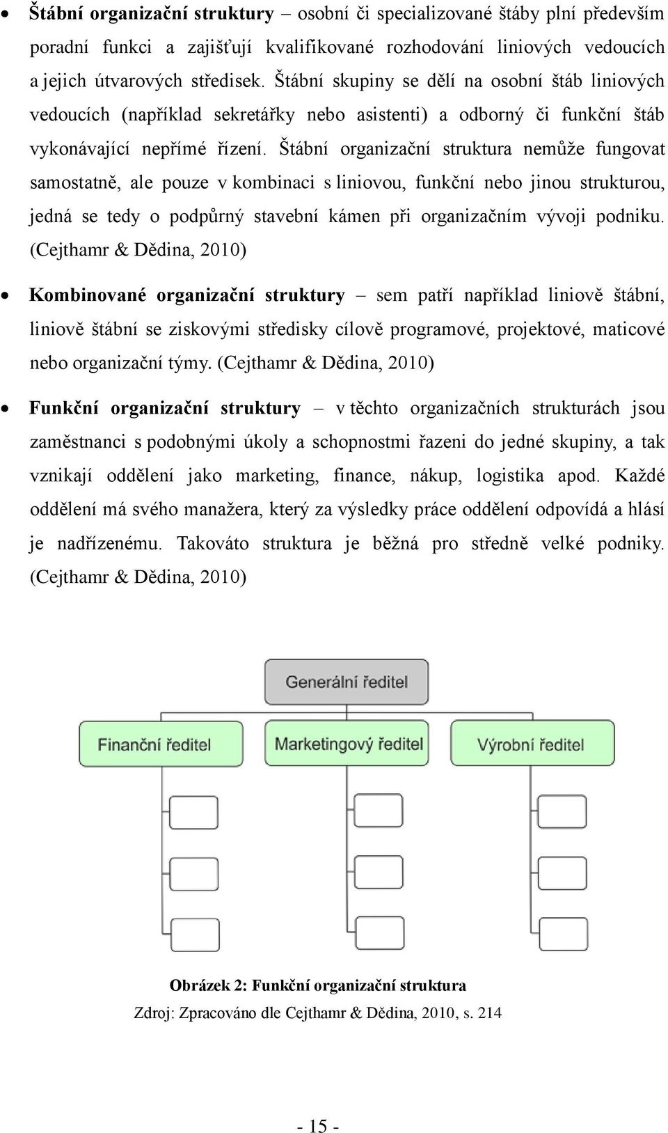 Štábní organizační struktura nemůţe fungovat samostatně, ale pouze v kombinaci s liniovou, funkční nebo jinou strukturou, jedná se tedy o podpůrný stavební kámen při organizačním vývoji podniku.