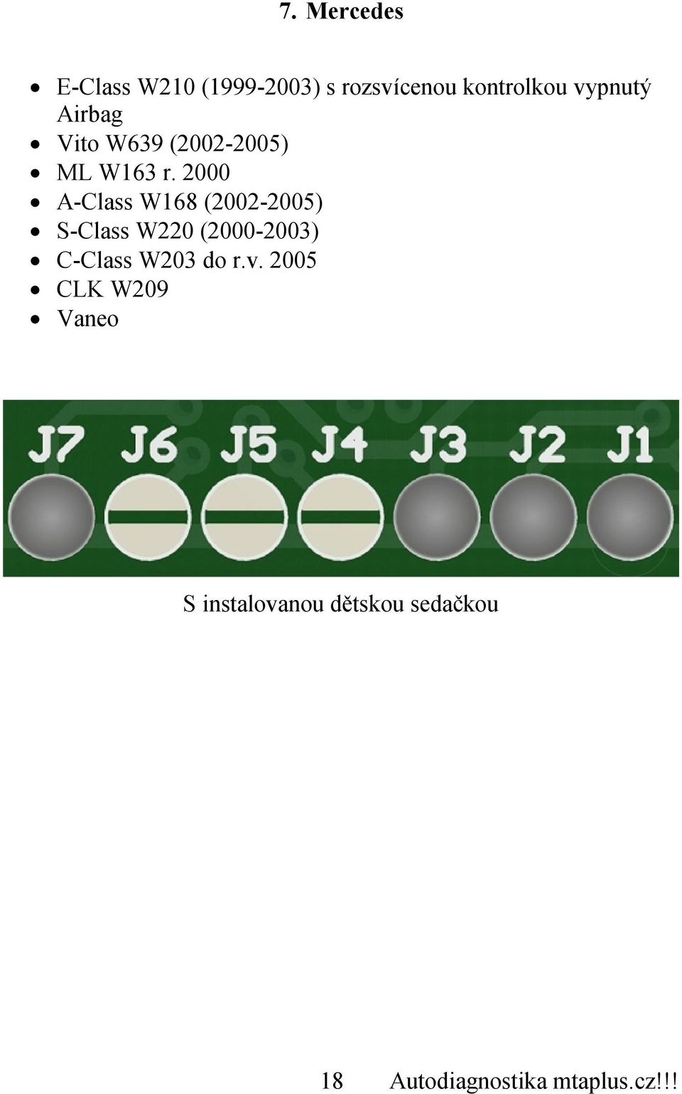 2000 A-Class W168 (2002-2005) S-Class W220 (2000-2003) C-Class W203