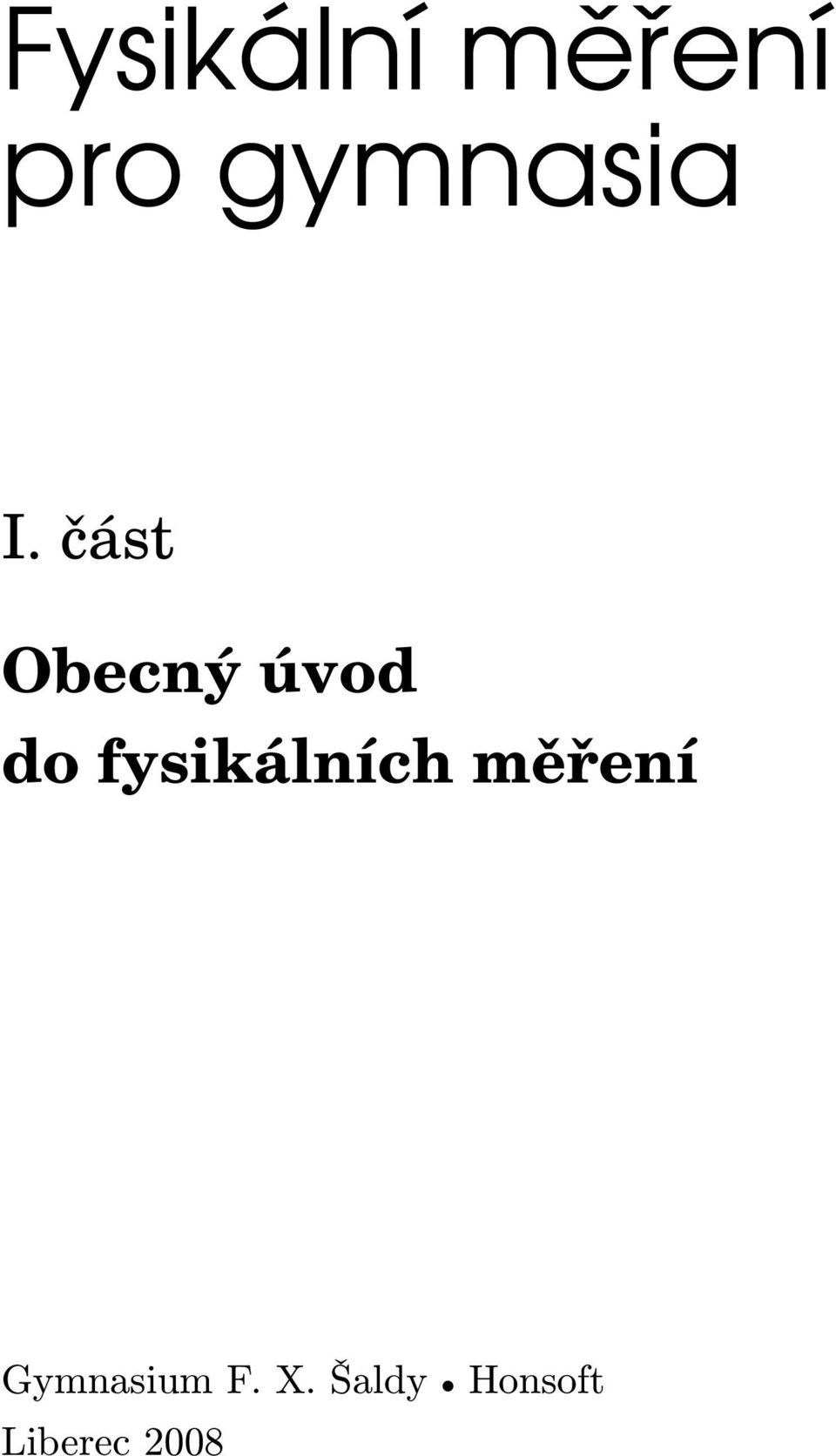 část Obecný úvod do