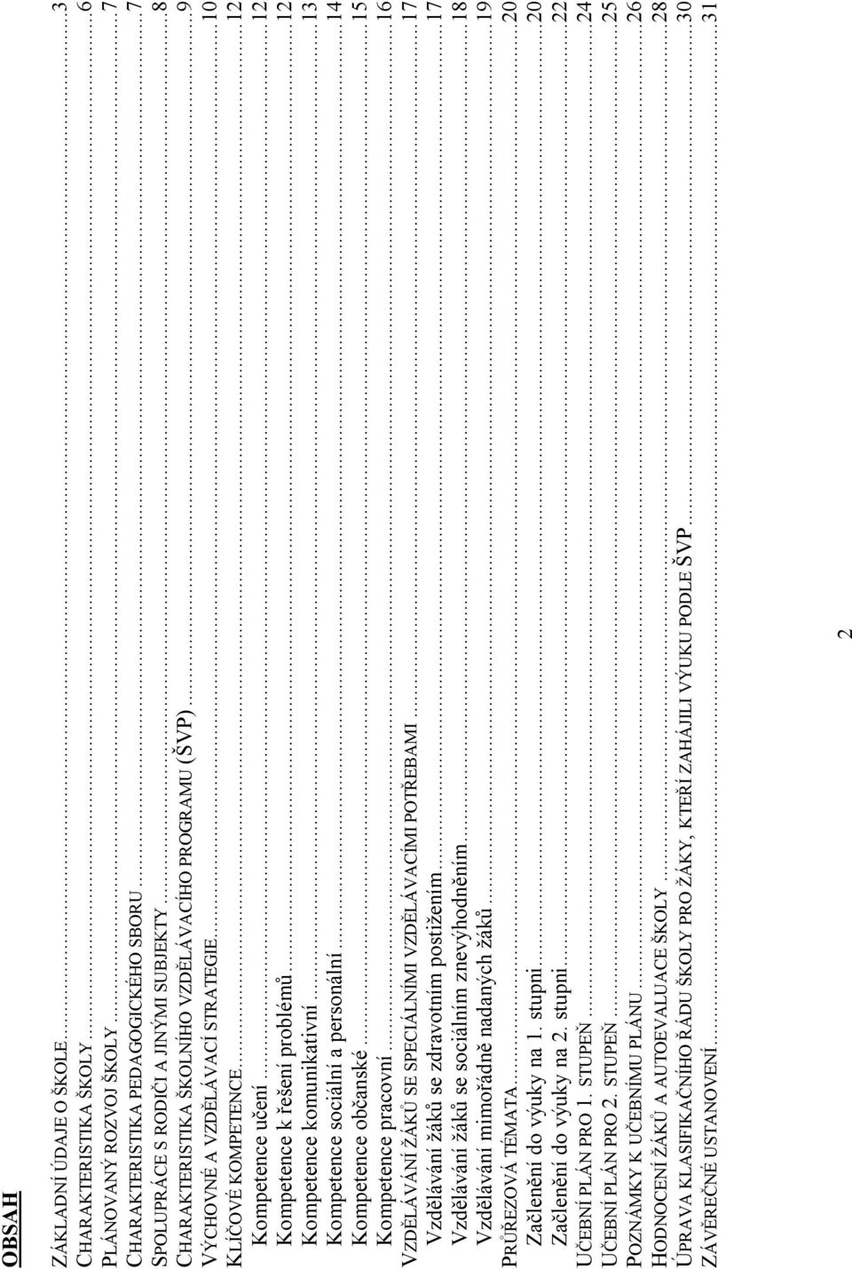 ..12 Kompetence komunikativní...13 Kompetence sociální a personální...14 Kompetence občanské...15 Kompetence pracovní...16 VZDĚLÁVÁNÍ ŽÁKŮ SE SPECIÁLNÍMI VZDĚLÁVACÍMI POTŘEBAMI.