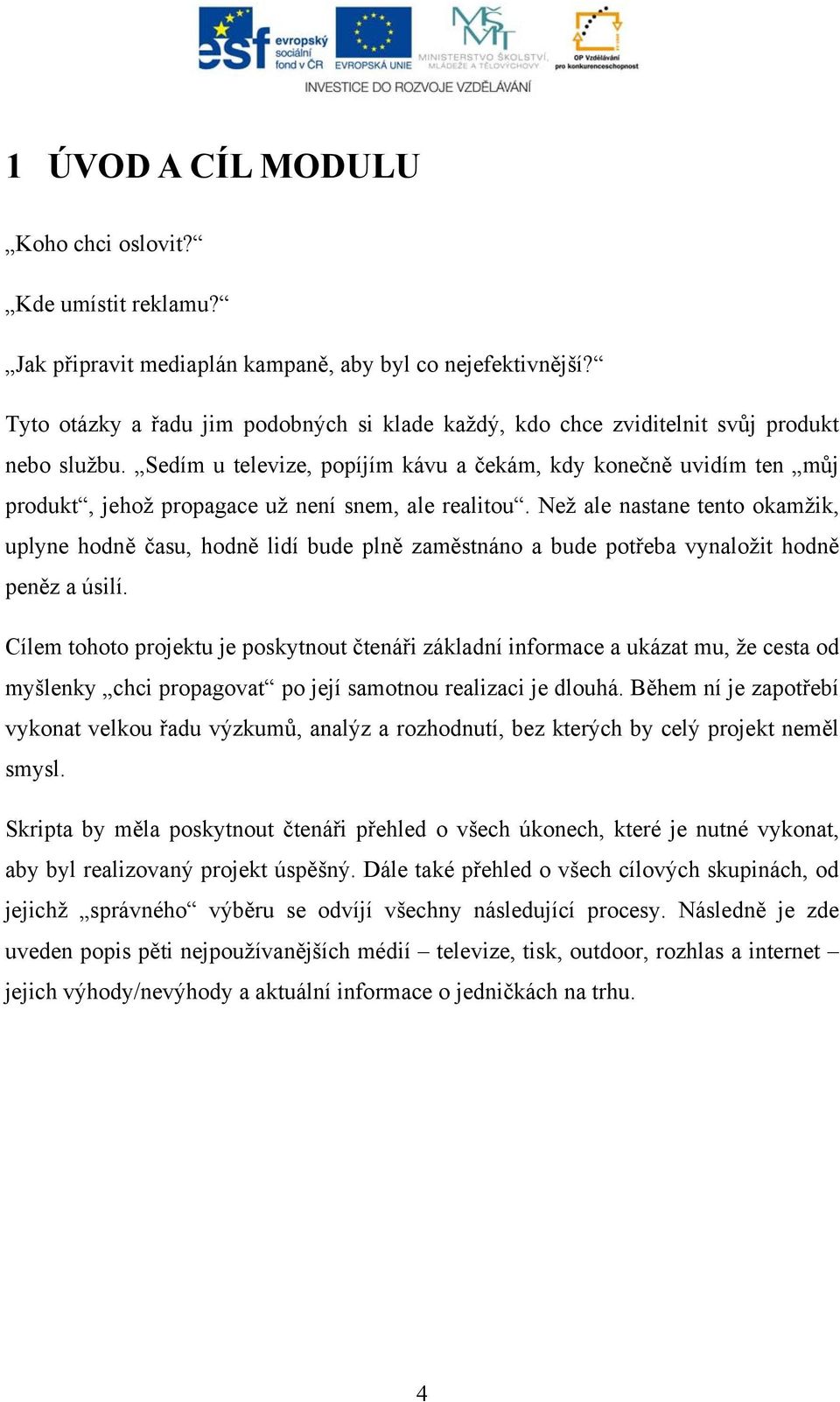 Sedím u televize, popíjím kávu a čekám, kdy konečně uvidím ten můj produkt, jehož propagace už není snem, ale realitou.